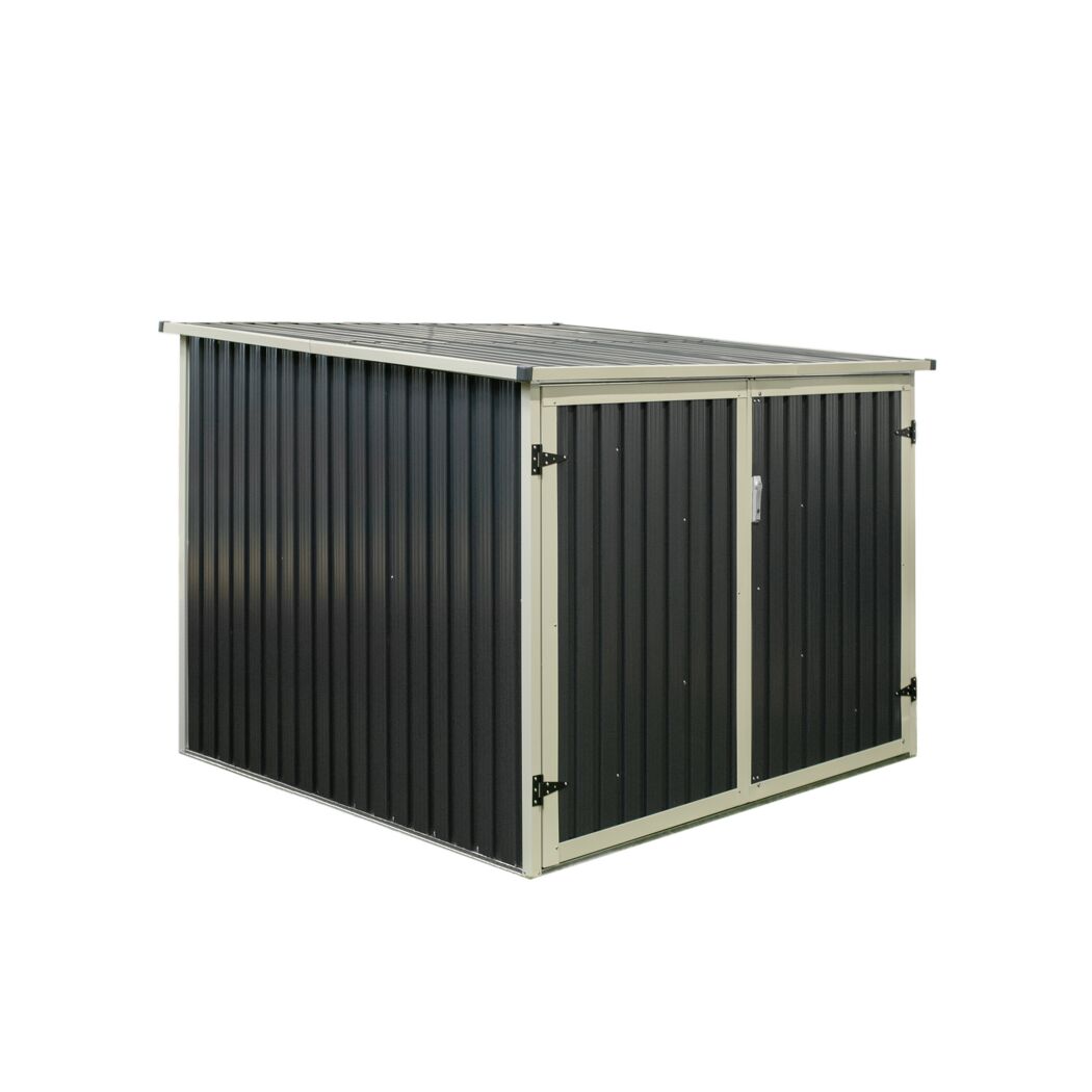 Fahrradgarage anthrazit Metall 200 x 203 x 158 cm