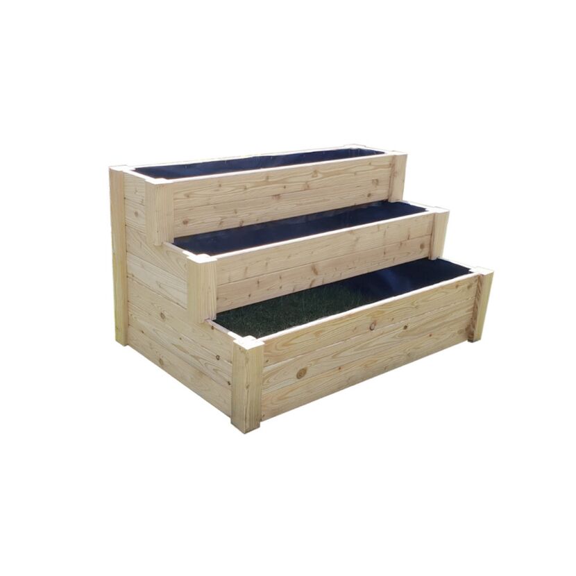 Stufenförmiges Hochbeet aus Holz