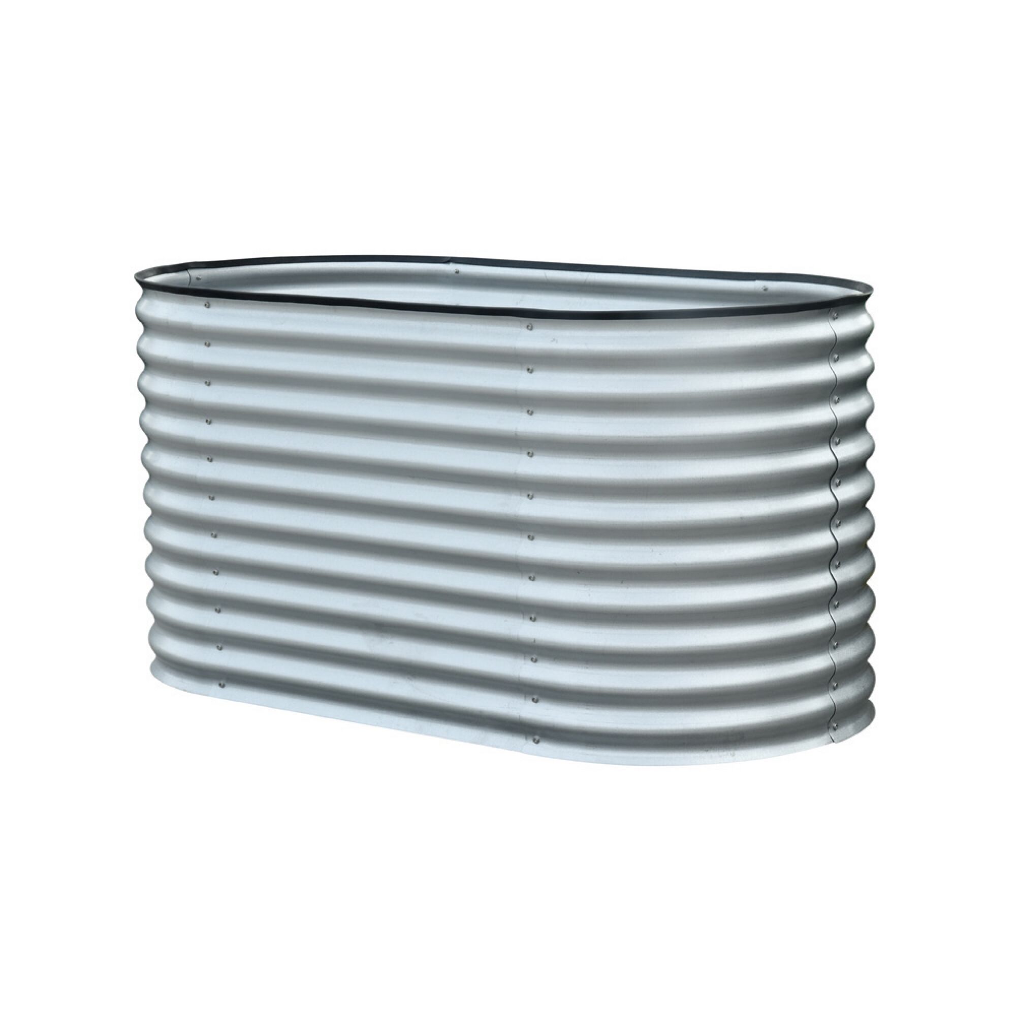 Metall Hochbeet Oval 160 cm Silber