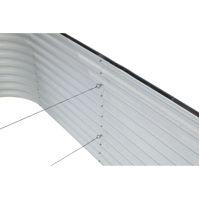 Hochbeet 'Oval Grow Faster' silbern Metall 80 x 240 x 82 cm
