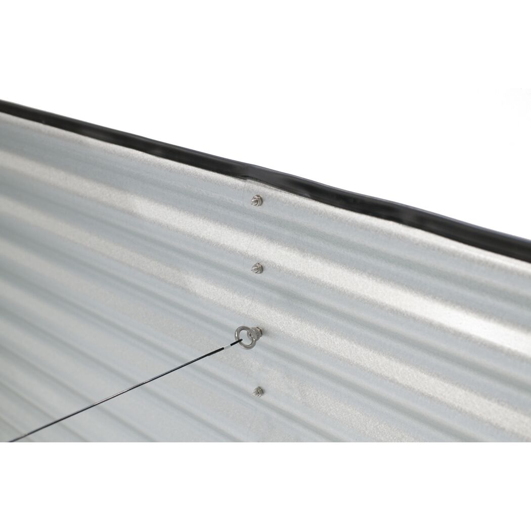 Hochbeet 'Oval Grow Faster' silbern Metall 80 x 240 x 82 cm