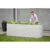 Hochbeet 'Oval Grow Faster' silbern Metall 80 x 240 x 82 cm