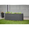 Hochbeet 'Oval Grow Faster' anthrazit Stahl Metall 80 x 240 x 82 cm
