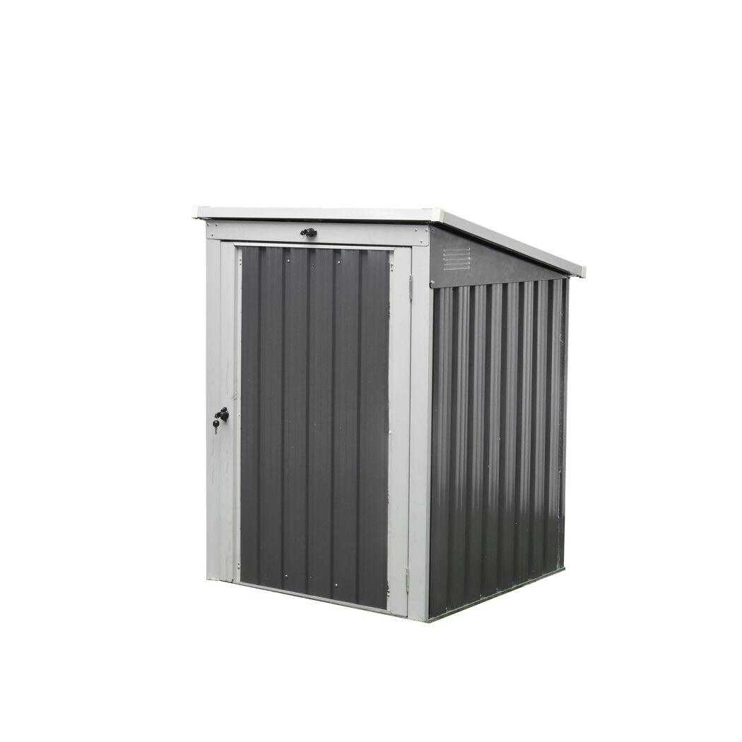 Mülltonnenbox anthrazit Metall 101 x 104 x 134 cm, integriertes Schloss