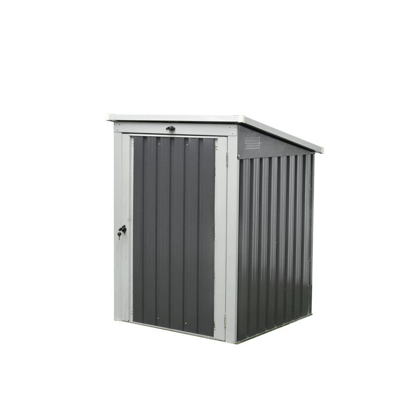 Mülltonnenbox anthrazit Metall 101 x 104 x 134 cm, integriertes Schloss