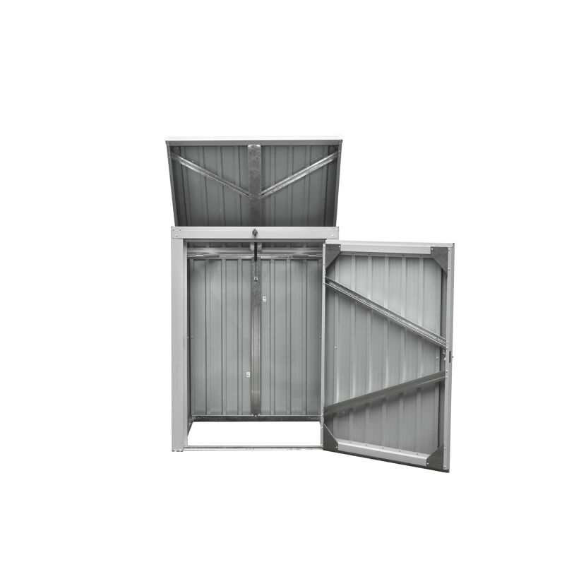 Mülltonnenbox anthrazit Metall 101 x 104 x 134 cm, integriertes Schloss