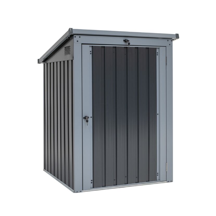 Mülltonnenbox anthrazit Metall 101 x 104 x 134 cm, integriertes Schloss