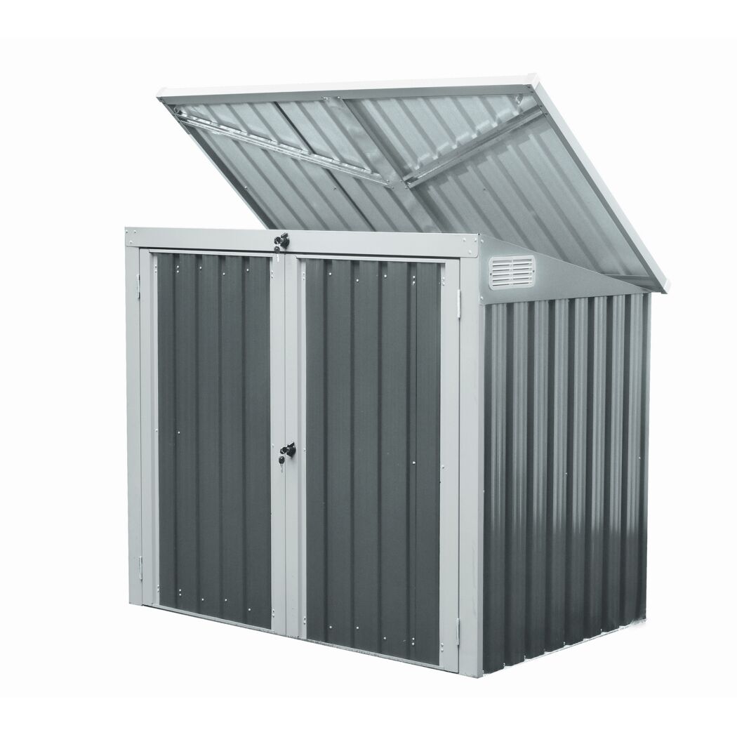 Mülltonnen- und Gerätebox anthrazit Stahl 101 x 158 x 134 cm