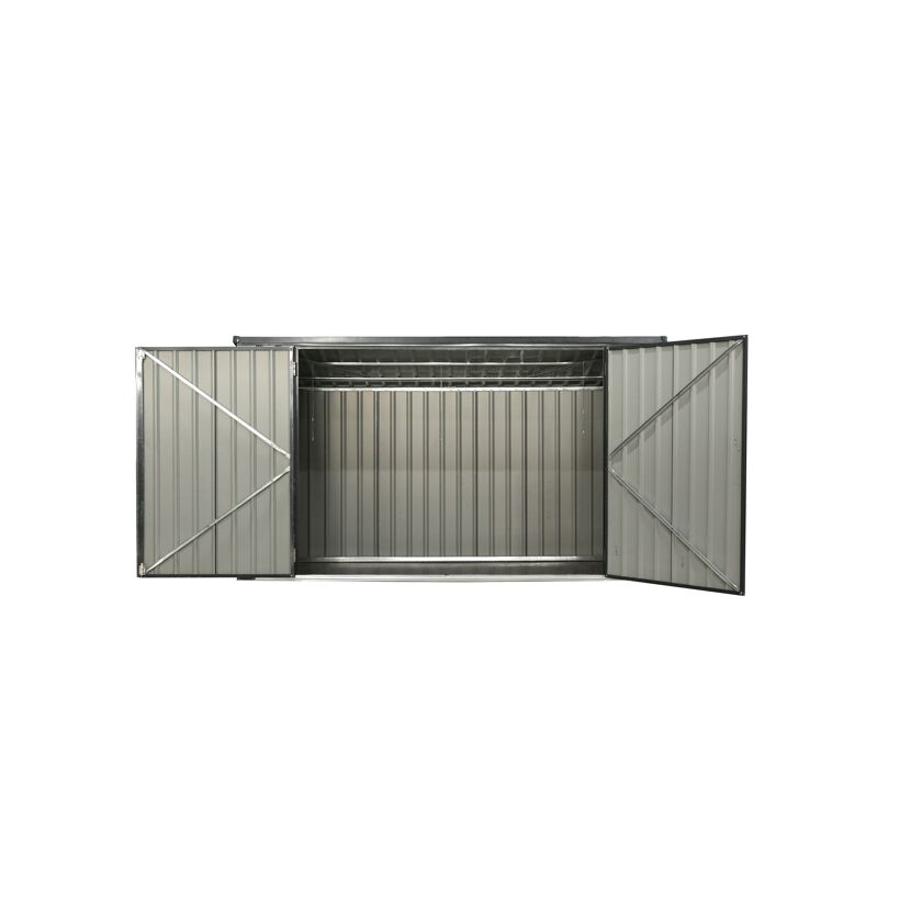 Mülltonnenbox dunkelgrau Metall für 2 Mülltonnen a' 240 l 100 x 172 x 131 cm