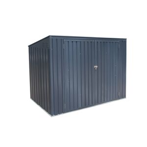 Mülltonnenbox '7 x 3' dunkelgrau Metall 100 x 235 x 131 cm
