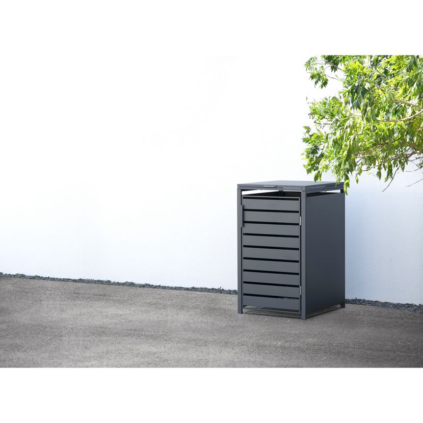 Mülltonnenbox 'Kubus' anthrazit Stahl 68 x 80 x 116 cm
