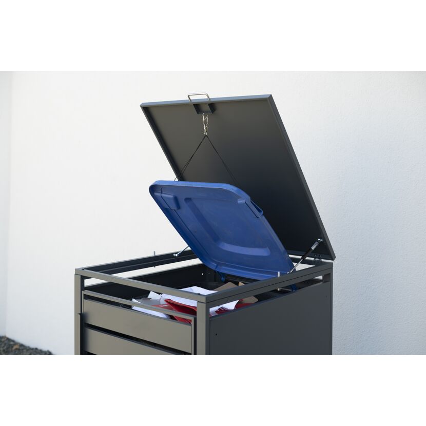 Mülltonnenbox 'Kubus' anthrazit Stahl 68 x 80 x 116 cm