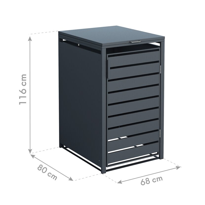 Mülltonnenbox 'Kubus' anthrazit Stahl 68 x 80 x 116 cm