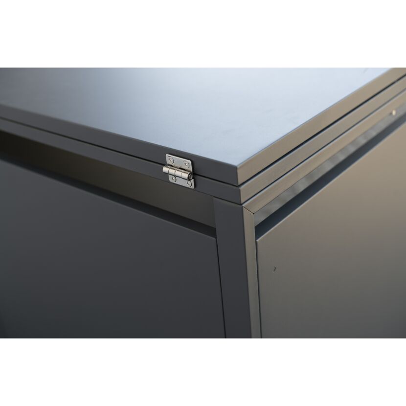 Mülltonnenbox 'Kubus' anthrazit Stahl 264 x 80 x 116 cm