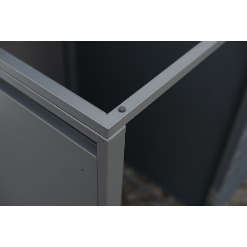 Mülltonnenbox 'Kubus' anthrazit Stahl 332 x 80 x 116 cm