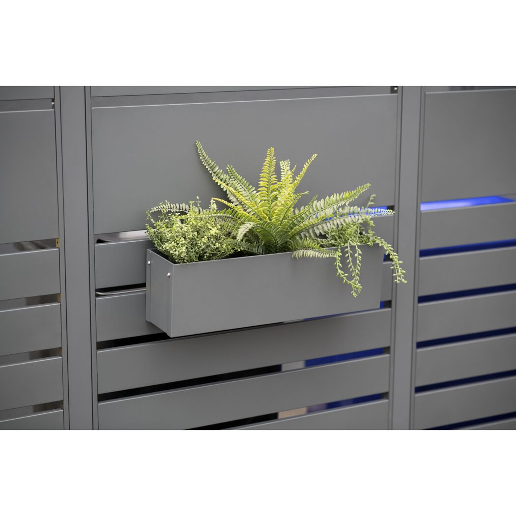 Blumenkasten 'Planum' Metall anthrazit 50 x 12 x 16 cm