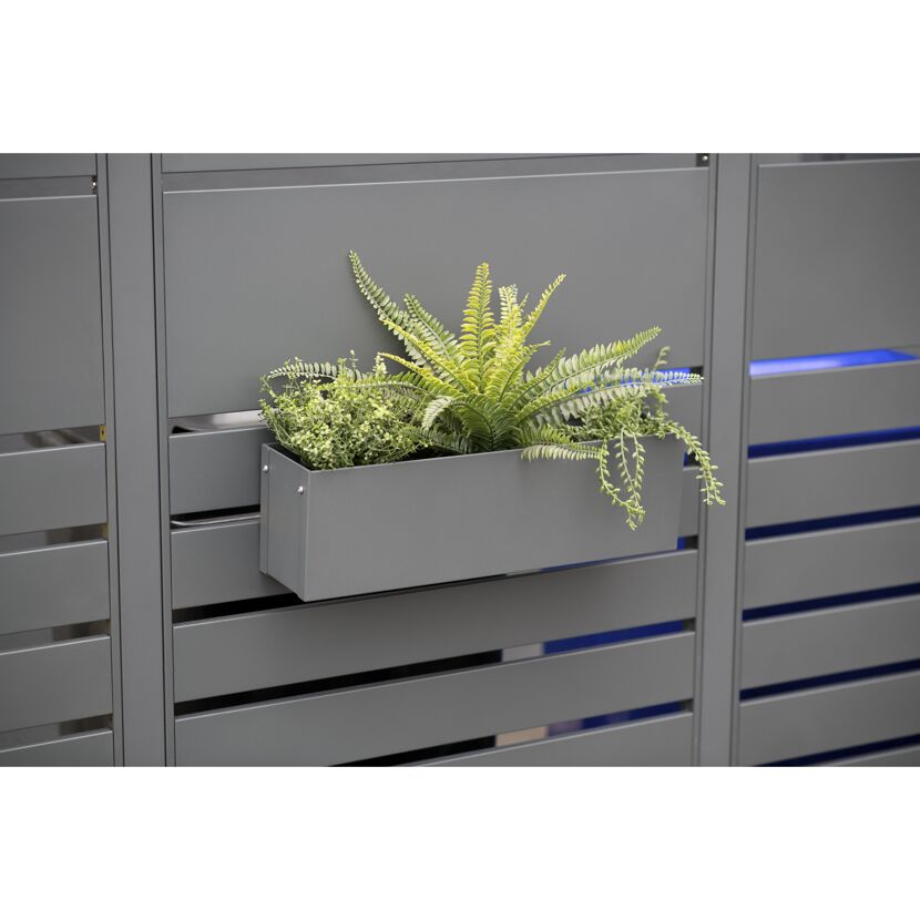 Blumenkasten 'Planum' Metall anthrazit 50 x 12 x 16 cm
