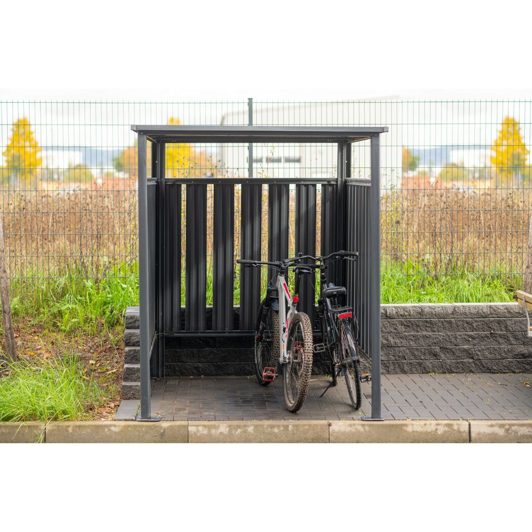 Fahrrad- und Rauchunterstand anthrazit Metall 203 x 180 x 210