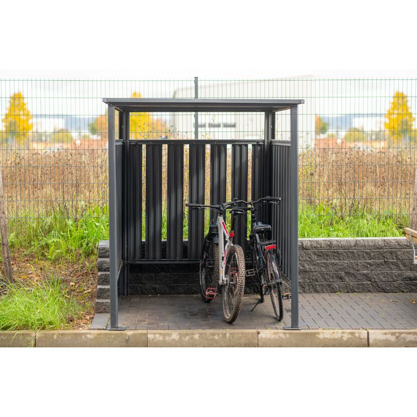 Fahrrad- und Rauchunterstand anthrazit Metall 203 x 180 x 210