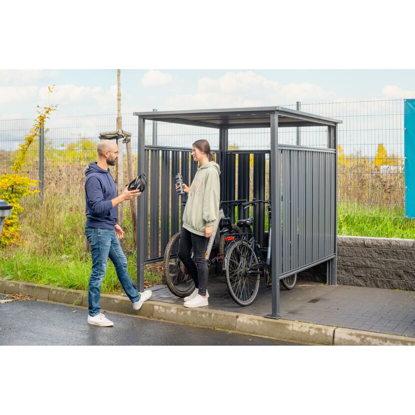 Fahrrad- und Rauchunterstand anthrazit Metall 203 x 180 x 210