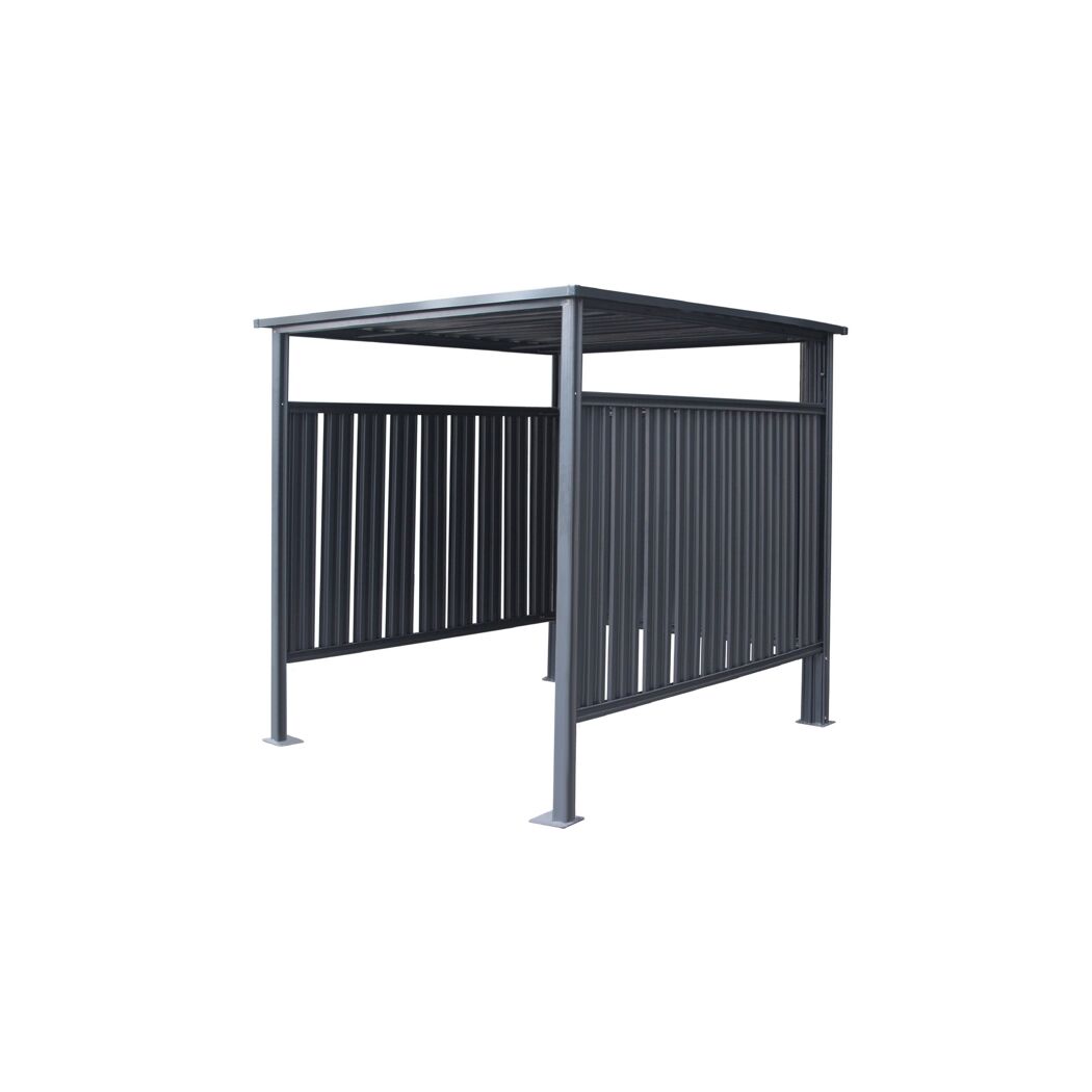 Fahrrad- und Rauchunterstand anthrazit Metall 203 x 180 x 210
