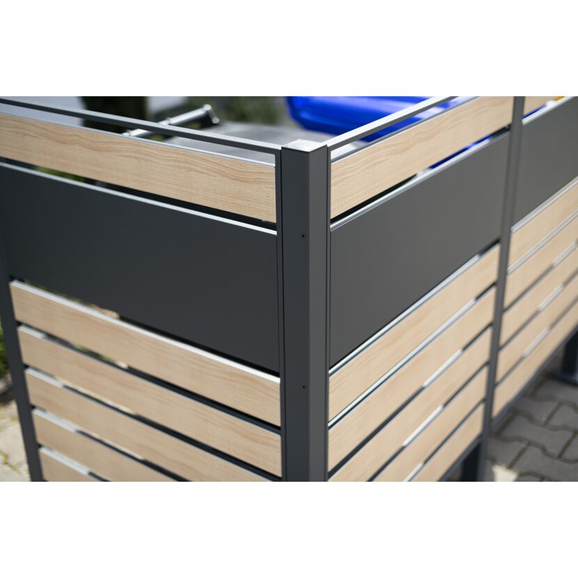 Mülltonnenverkleidung 3er Set Holzoptik