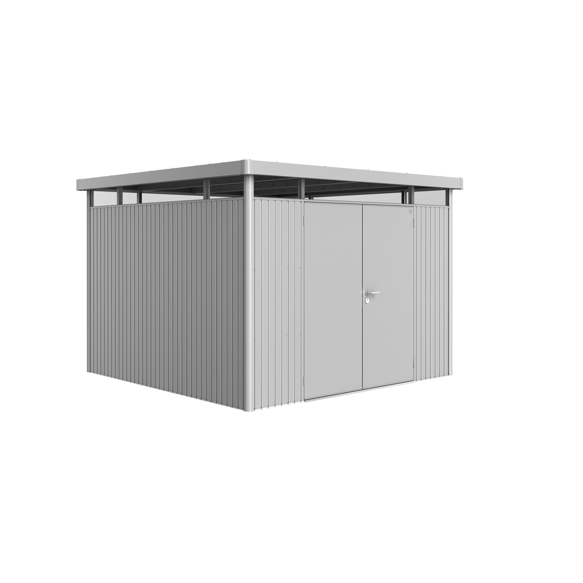 Gerätehaus 'HighLine H6' silber-metallic mit Doppeltür