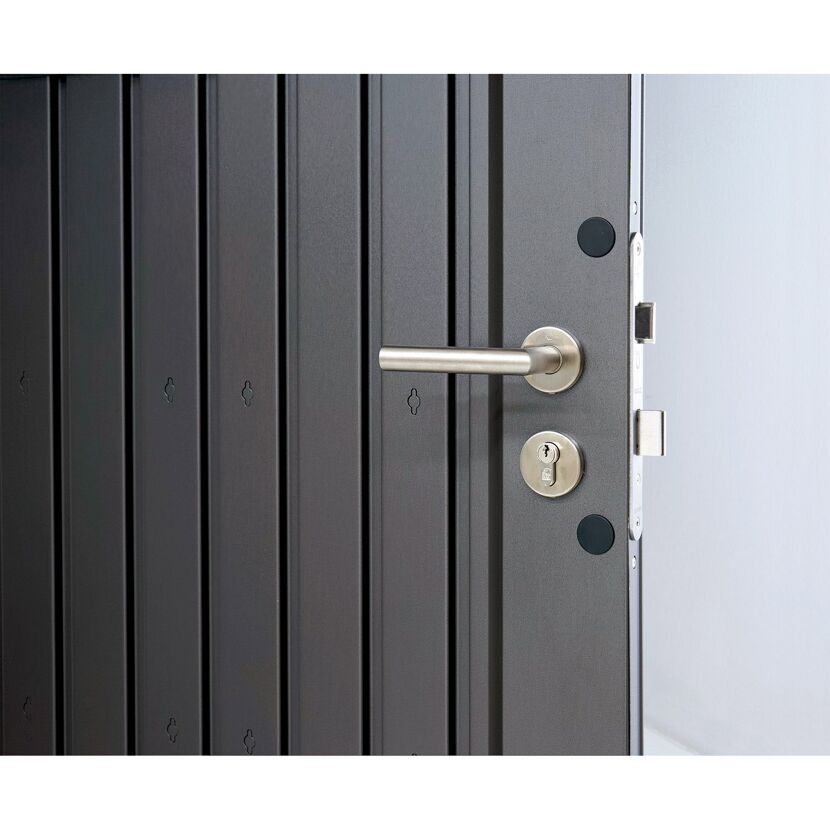 Gerätehaus 'HighLine H6' 315 x 315 cm dunkelgrau-metallic mit Standardtür