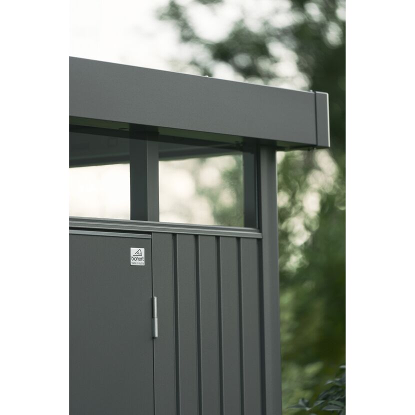 Gerätehaus 'HighLine H6' 315 x 315 cm dunkelgrau-metallic mit Standardtür