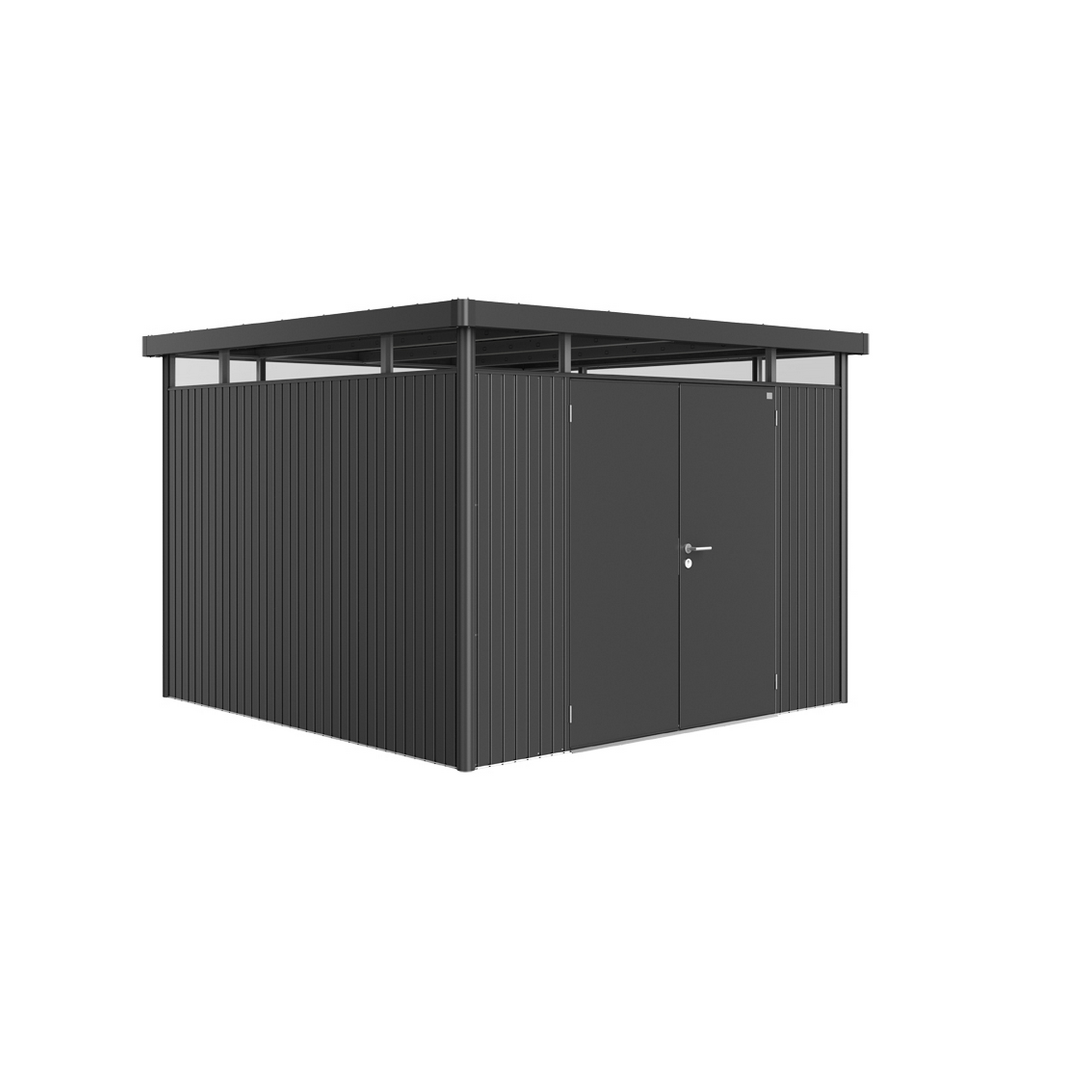Gerätehaus 'HighLine H6' 315 x 315 cm dunkelgrau-metallic mit Doppeltür