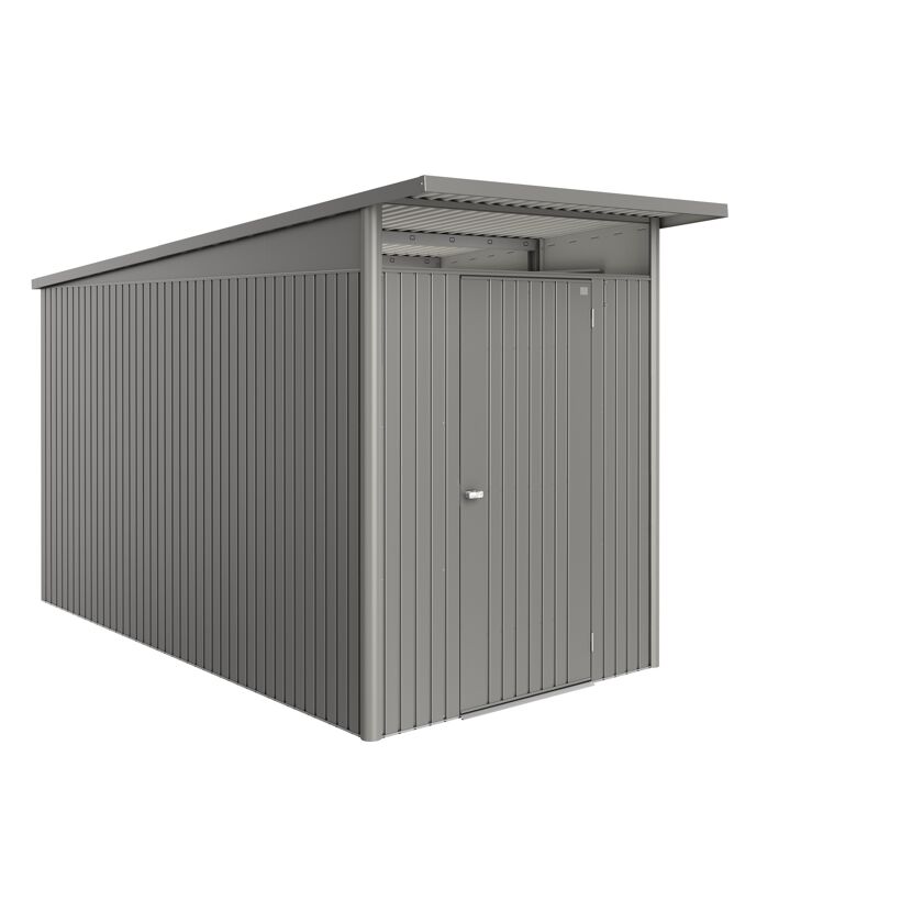 Gerätehaus 'AvantGarde Eco' Gr. A4 quarzgrau-metallic 180 x 380 cm mit Standardtür