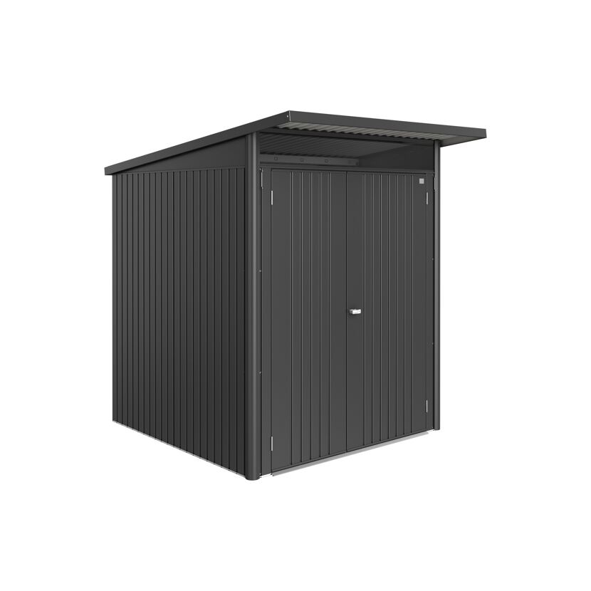 Gerätehaus AvantGarde Eco dunkelgrau-metallic mit Doppeltür.