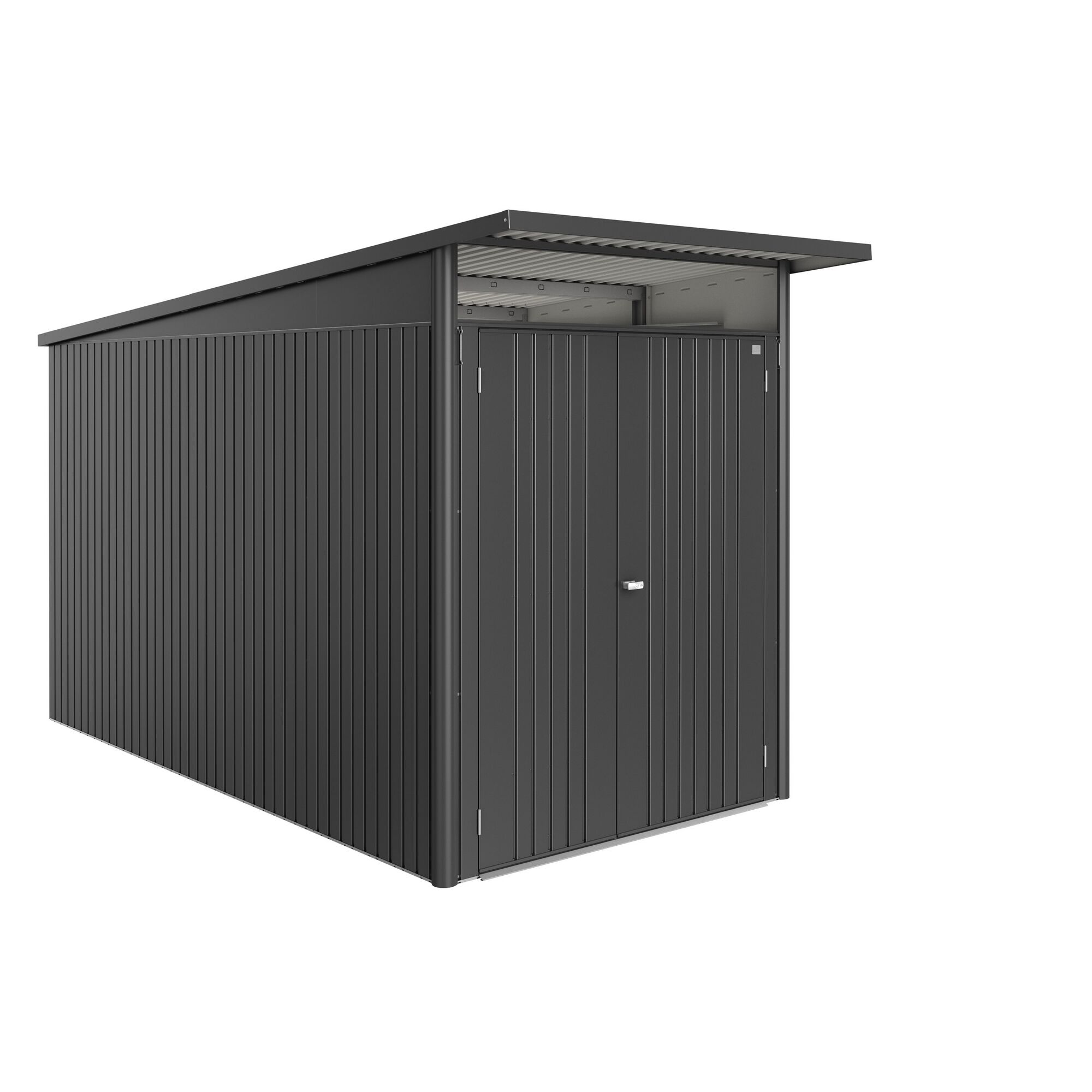 Gerätehaus 'AvantGarde Eco' dunkelgrau-metallic mit Doppeltür