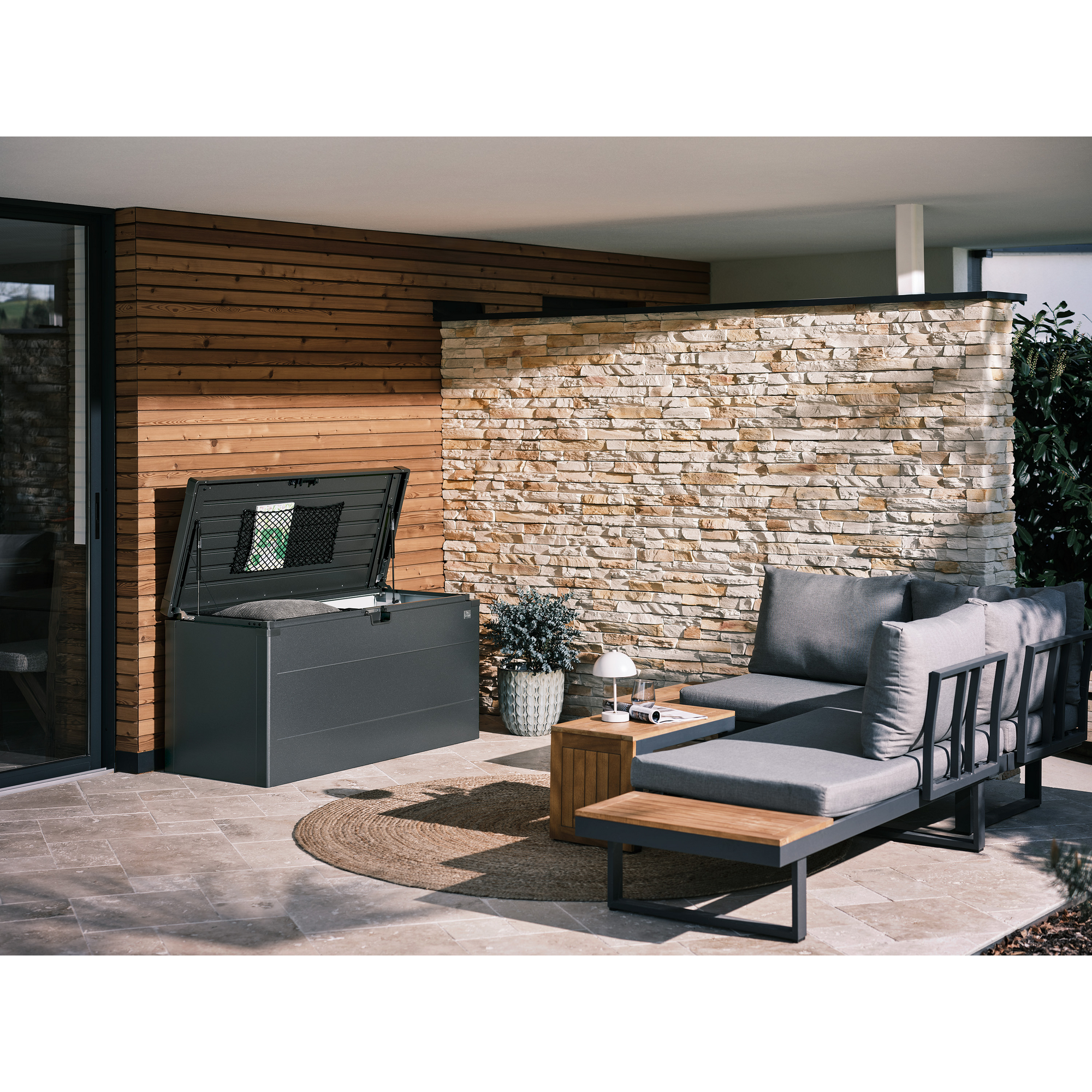 Gartenbox 'StyleBox 140' dunkelgrau-metallic 140 x 60 x 71 cm