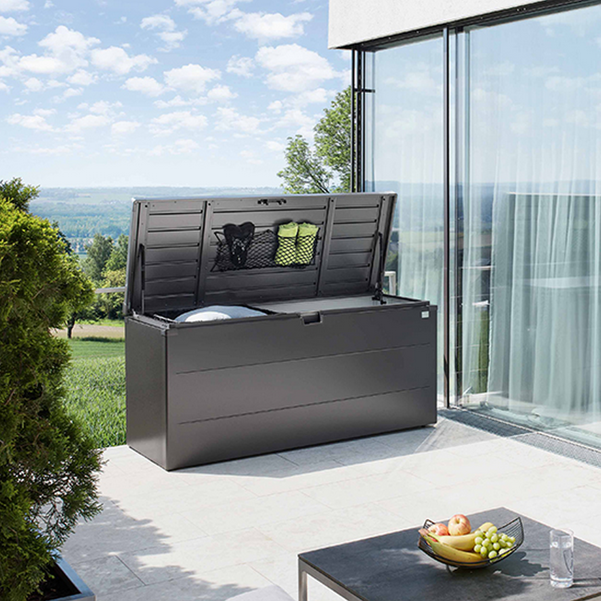 Gartenbox 'StyleBox 170' dunkelgrau-metallic 170 x 70 x 81 cm