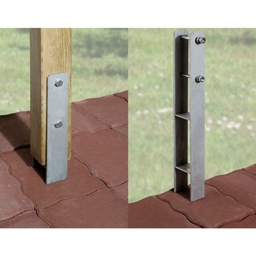 H-Anker für Carports, 9 x 9 cm, 8 Stück