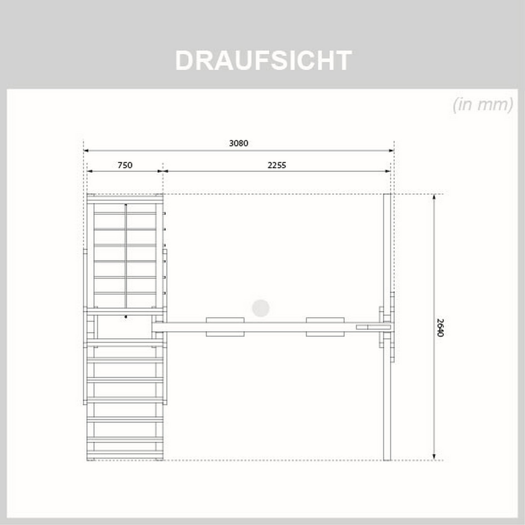 Doppelschaukel 'Felix' mit Klettergerüst natur 308 × 264 cm
