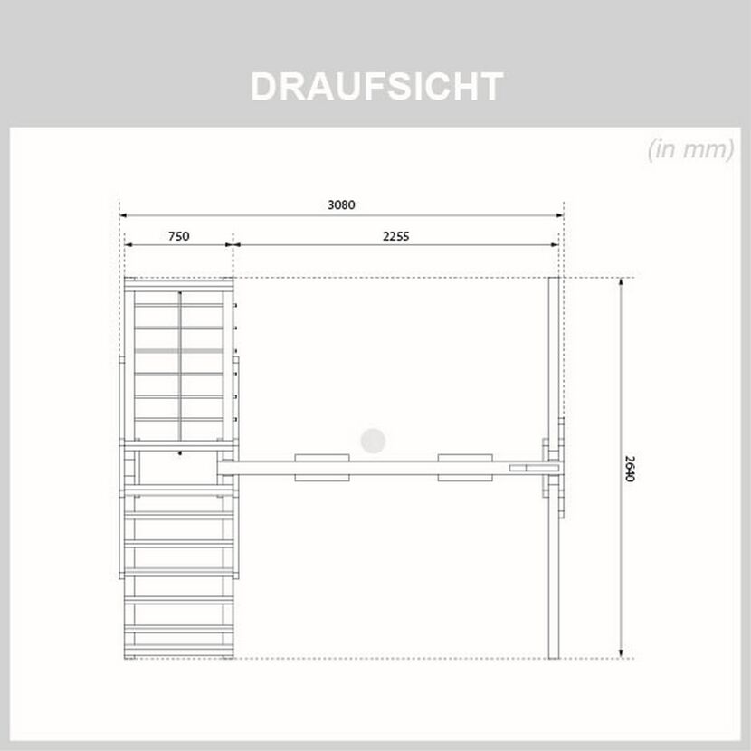 Doppelschaukel 'Felix' mit Klettergerüst natur 308 × 264 cm