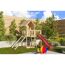 Spielturm 'Lotti' naturbelassen mit Rutsche rot und Anbauplattform 107 x 291 x 107 cm