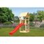 Kinderspielturm 'Lotti' mit Rutsche und Kletterwand natur/rot 107 x 107 cm
