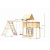 Hölzerner Spielturm mit Schaukel und Leiter