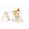 Hölzerner Spielturm mit Schaukel und Leiter