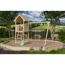 Kinderspielturm 'Lotti' mit Doppelschaukel und Kletterwand natur 107 x 107 cm