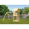 Kinderspielturm 'Lotti' mit Doppelschaukel und Kletterwand natur 107 x 107 cm