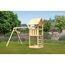 Kinderspielturm 'Lotti' mit Doppelschaukel und Kletterwand natur 107 x 107 cm