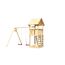 Kinderspielturm 'Lotti' mit Doppelschaukel und Kletterwand natur 107 x 107 cm