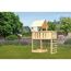 Spielturm 'Lotti' naturbelassen mit Anbauplattform und Kletterwand 107 x 291 x 107 cm
