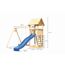 Spielturm 'Lotti' naturbelassen mit Rutsche blau, Kletterwand und Doppelschaukel 107 x 291 x 107 cm