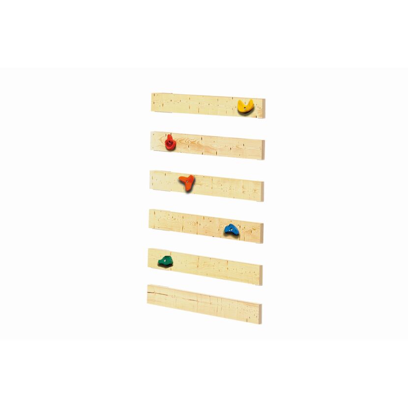 Spielturm 'Lotti' naturbelassen mit Kletterwand Doppelschaukel und Rutsche rot 107 x 291 x 107 cm
