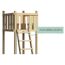 Spielturm 'Lotti' naturbelassen mit Kletterwand Doppelschaukel und Rutsche rot 107 x 291 x 107 cm